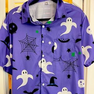 Halloween button down shirt